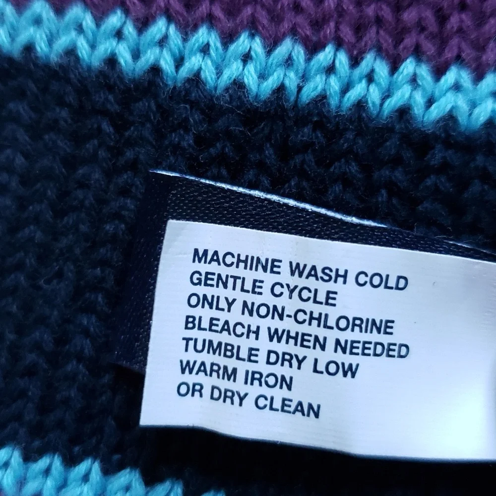 GAP Cotton Scarf with Purple and Blue Stripes